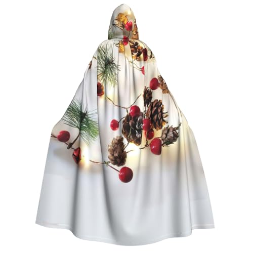 YANYU Weihnachtsgirlande mit Lichtern, Aufdruck, Feiertagsdekorationen, Kapuzenumhang, Karneval, Partys, Hexe, Vampir-Kostüme, Cosplay YANYU Weihnachtsgirlande mit Lichtern, Aufdruck, Feiertagsdekorationen, Kapuzenumhang, Karneval, Partys, Hexe, Vampir-Kostüme, Cosplay von YANYU