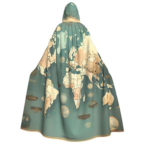 YANYU Weltkarte Retro Druck Urlaub Dekorationen Kapuzenumhang Karneval Partys Hexe Vampir Kostüme Cosplay YANYU Weltkarte Retro Druck Urlaub Dekorationen Kapuzenumhang Karneval Partys Hexe Vampir Kostüme Cosplay von YANYU