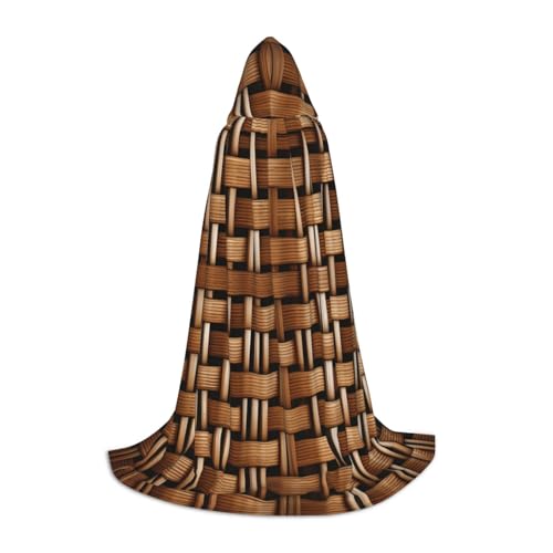 YANYU Wicker Woven Grid Print Unisex Hooded Cloak Variety Sizes For Halloween Cosplay Motto Parties Carnival von YANYU