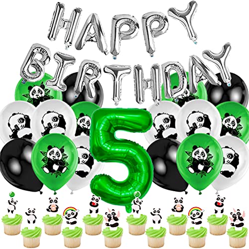 Panda 5 Jahre Geburtstag Dekoration 33 Stück,Grünen Luftballon Nummer 5,Panda Geburtstags Banner,Panda Geburtstag Luftballons,Panda Tortendeko,Panda Cake Topper,für 5 Jahre Kinder Party Dekorationen Panda 5 Jahre Geburtstag Dekoration 33 Stück,Grünen Luftballon Nummer 5,Panda Geburtstags Banner,Panda Geburtstag Luftballons,Panda Tortendeko,Panda Cake Topper,für 5 Jahre Kinder Party Dekorationen von YAOGOO