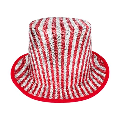 YAOGUI Eleganter Zylinderhut mit Metallic-Finish, verziert mit Streifenmustern, geeignet für Magiershows, Motto-Partys, den täglichen Gebrauch, elegante Unisex-Cosplay-Top-Kappen YAOGUI Eleganter Zylinderhut mit Metallic-Finish, verziert mit Streifenmustern, geeignet für Magiershows, Motto-Partys, den täglichen Gebrauch, elegante Unisex-Cosplay-Top-Kappen von YAOGUI