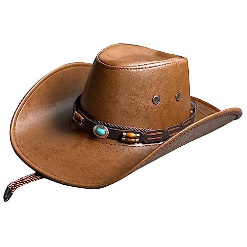 YAOGUI Exotischer Cowboyhut mit breiter Krempe, Motto-Party-Hut mit Gürtel, Vintage-Kostüm, Hüte, Hippie-Kappe, Halloween, Cosplay, Requisiten, Mottoparty-Kostüme YAOGUI Exotischer Cowboyhut mit breiter Krempe, Motto-Party-Hut mit Gürtel, Vintage-Kostüm, Hüte, Hippie-Kappe, Halloween, Cosplay, Requisiten, Mottoparty-Kostüme von YAOGUI