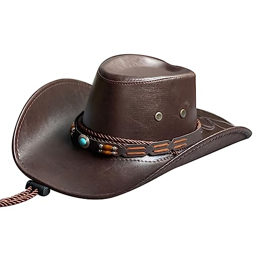 YAOGUI Exotischer Cowboyhut mit breiter Krempe, Motto-Party-Hut mit Gürtel, Vintage-Kostüm, Hüte, Hippie-Kappe, Halloween, Cosplay, Requisiten, Mottoparty-Kostüme YAOGUI Exotischer Cowboyhut mit breiter Krempe, Motto-Party-Hut mit Gürtel, Vintage-Kostüm, Hüte, Hippie-Kappe, Halloween, Cosplay, Requisiten, Mottoparty-Kostüme von YAOGUI