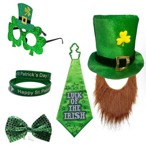YAOGUI Green Tall Beard Für Stpatricks Mit Eyewear Festival Decor Irish National Day Gathering Party Kostüm Set YAOGUI Green Tall Beard Für Stpatricks Mit Eyewear Festival Decor Irish National Day Gathering Party Kostüm Set von YAOGUI