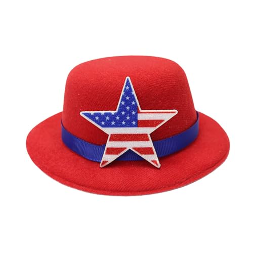 YAOGUI Kleiner Zylinder mit Haarspange, US-Unabhängigkeitstage, Motto-Kostüm, Kopfbedeckung, Nationalfeierfeier, Kopfschmuck, Zubehör, Festival, Feier, Kopfbedeckung von YAOGUI