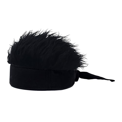 YAOGUI Lustige Krempenlose Mütze, Schirm, verstellbare Schädelkappe, Cosplay-Kostüm, Hut mit Haaren YAOGUI Lustige Krempenlose Mütze, Schirm, verstellbare Schädelkappe, Cosplay-Kostüm, Hut mit Haaren von YAOGUI