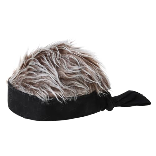 YAOGUI Lustige Krempenlose Mütze, Schirm, verstellbare Schädelkappe, Cosplay-Kostüm, Hut mit Haaren YAOGUI Lustige Krempenlose Mütze, Schirm, verstellbare Schädelkappe, Cosplay-Kostüm, Hut mit Haaren von YAOGUI