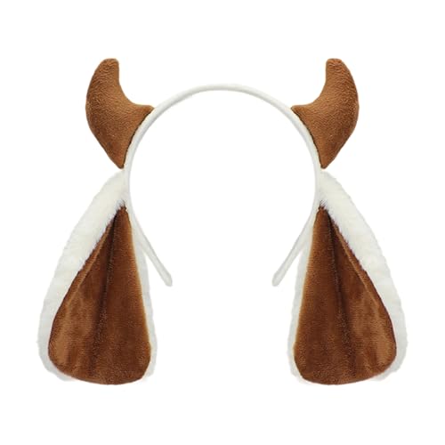YAOGUI Plüsch-Schafohren, Hörner, Stirnband, reisefreundlich, pelziger Kopf, Zubehör für Cosplay, Geburtstagspartys, Schulspiele, bequeme Tierhörner, Party-Zubehör YAOGUI Plüsch-Schafohren, Hörner, Stirnband, reisefreundlich, pelziger Kopf, Zubehör für Cosplay, Geburtstagspartys, Schulspiele, bequeme Tierhörner, Party-Zubehör von YAOGUI