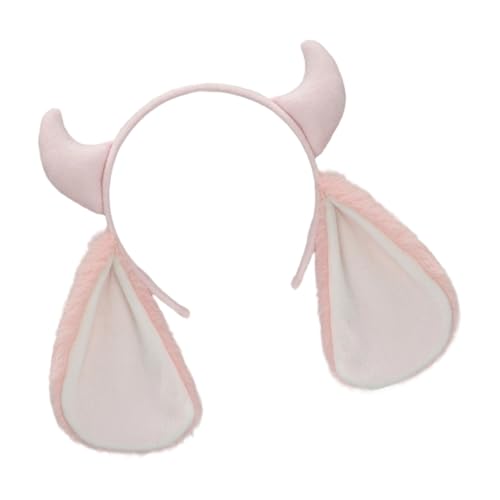 YAOGUI Plüsch-Schafohren, Hörner, Stirnband, reisefreundlich, pelziger Kopf, Zubehör für Cosplay, Geburtstagspartys, Schulspiele, bequeme Tierhörner, Party-Zubehör von YAOGUI