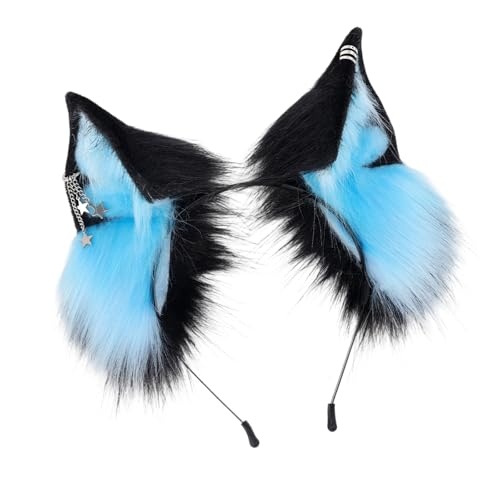 YAOGUI Realistisches Katzenohr-Haarband, handgefertigt, Plüsch-Haarspange für Cosplay-Kostüm, grün-blau, Plüsch-Katzenohren, Haar-Accessoire YAOGUI Realistisches Katzenohr-Haarband, handgefertigt, Plüsch-Haarspange für Cosplay-Kostüm, grün-blau, Plüsch-Katzenohren, Haar-Accessoire von YAOGUI