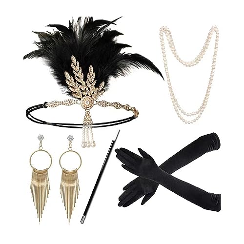 YAOGUI Trendiges Kopfschmuck-Set, Feder-Kopfbedeckung, Haarschmuck für Hochzeiten und besondere Anlässe, Halloween, Kopfschmuck von YAOGUI