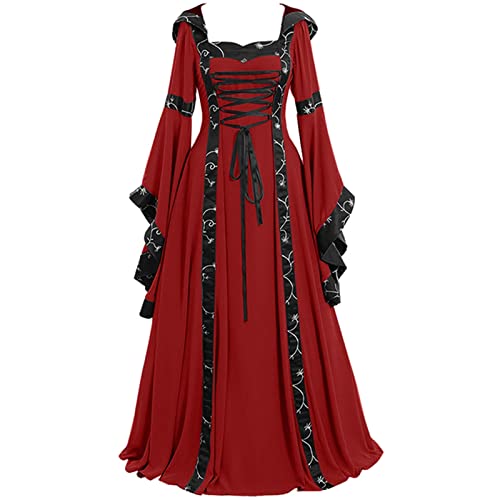 Gothic Mittelalter Kleidung Damen Viktorianisches Kleid Große Größen Dirndl Renaissance Retro Hexenkleid mit Trompetenärmeln Gebundene Taille Kleid für Karneval Halloween Oktoberfest Cosplay Sale Gothic Mittelalter Kleidung Damen Viktorianisches Kleid Große Größen Dirndl Renaissance Retro Hexenkleid mit Trompetenärmeln Gebundene Taille Kleid für Karneval Halloween Oktoberfest Cosplay Sale von YAOJIWANG