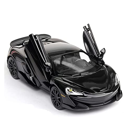 YAOSHIHENG Simulationsauto-Modell, bestes Geschenk 1/32 für McLaren 600LT Metalldruckguss, Supersportwagen-Modell mit Sound und Licht, Rückzug (Farbe: Schwarz) von YAOSHIHENG