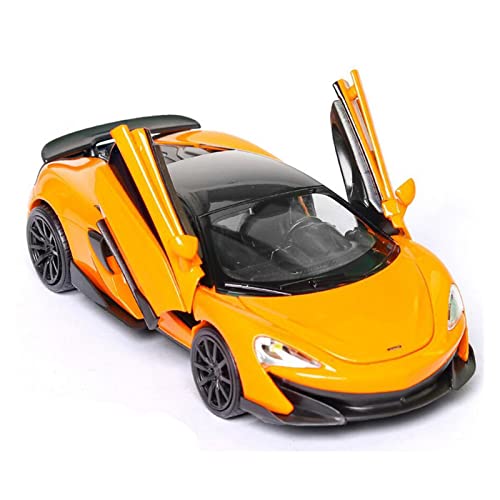YAOSHIHENG Simulationsauto-Modell, bestes Geschenk 1/32 für McLaren 600LT Metalldruckguss, Supersportwagen-Modell mit Sound und Licht, zurückziehbar (Farbe: Gelb) von YAOSHIHENG