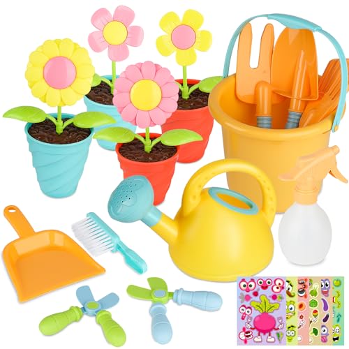 YAOZUP 24 Stück Kinder Gartengeräte Spielzeug Mit Aufklebern, Sandspielzeug Mädchen, Gießkanne Schaufel Rechen, Gartenspielzeug Set Ab 2 Jahr YAOZUP 24 Stück Kinder Gartengeräte Spielzeug Mit Aufklebern, Sandspielzeug Mädchen, Gießkanne Schaufel Rechen, Gartenspielzeug Set Ab 2 Jahr von YAOZUP