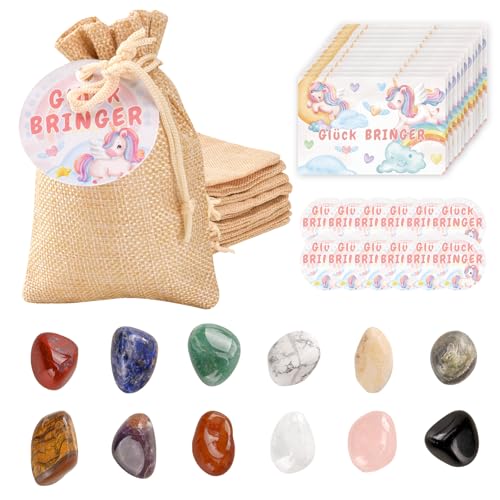 YAOZUP Glückssteine für Kinder, 12 Stück Bunte Glücksbringer Steine mit Jutesäckchen und Glück BRINGER Grußkarten, Bunte Glückssteine für Party Souvenirs Kindergeburtstag Gastgeschenke (Einhorn) YAOZUP Glückssteine für Kinder, 12 Stück Bunte Glücksbringer Steine mit Jutesäckchen und Glück BRINGER Grußkarten, Bunte Glückssteine für Party Souvenirs Kindergeburtstag Gastgeschenke (Einhorn) von YAOZUP