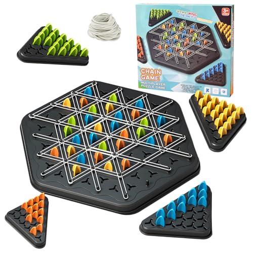 YAOZUP Ketten Dreieck Spiel, Triggle Game, Triggle Gummiband Spiel, Ketten-Dreieck-Spiel, Klassisches Strategie-Steckbrettspiel zum Sammeln für Kinder, Erwachsene, Familienparty YAOZUP Ketten Dreieck Spiel, Triggle Game, Triggle Gummiband Spiel, Ketten-Dreieck-Spiel, Klassisches Strategie-Steckbrettspiel zum Sammeln für Kinder, Erwachsene, Familienparty von YAOZUP
