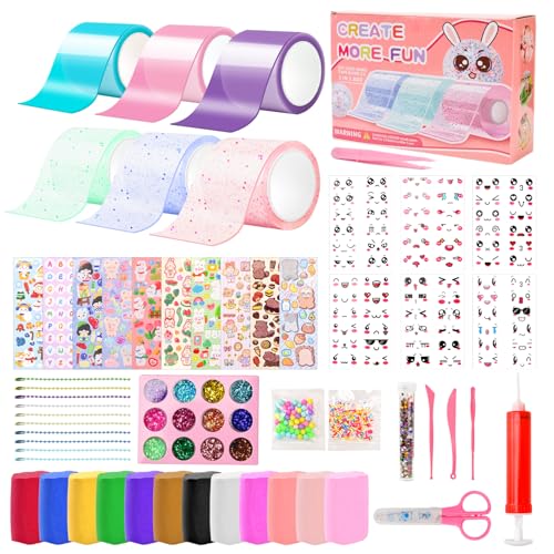 YAOZUP Nano Tape Bubbles Set, 65 Stücke, Nano Tape Kinder mit Pailletten Aufkleber, Nano Tape Bubble Craft Kit, Bubble Tape DIY, Bubble DIY Craft Kit für Mädchen, Jungen von YAOZUP