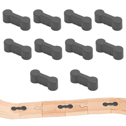 YAPKOLV 10 Stück Holzschienen Adapter Verbinder, Universal Holzschiene, Wiederverwendbare, Robustheit Gleisanschlussadapter aus Holz, für Spielzeugeisenbahnen Geburtstagsfeier (grau) von YAPKOLV