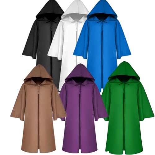YAQIZENG Herren-Bademantel mit Kapuze, Halloween-Kostüme, volle Länge, alle Größen, Zauberer, Hexe, Jedi-Ritter, ausgefallene coole Cosplay-Party-Requisiten, weiß, Größe XL YAQIZENG Herren-Bademantel mit Kapuze, Halloween-Kostüme, volle Länge, alle Größen, Zauberer, Hexe, Jedi-Ritter, ausgefallene coole Cosplay-Party-Requisiten, weiß, Größe XL von YAQIZENG