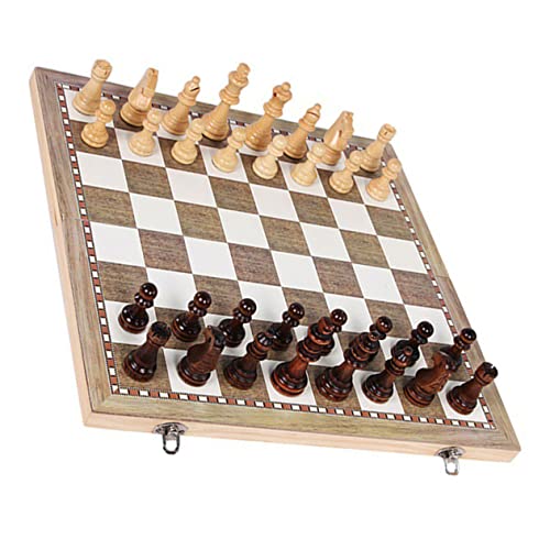 1 Satz Faltbares Holz Schachspiel für Schachbrett Multifunktionales Schachspiel für Drinnen und Draußen Aus Natürlichem Holz Robuste und Praktische Ausführung von YARNOW