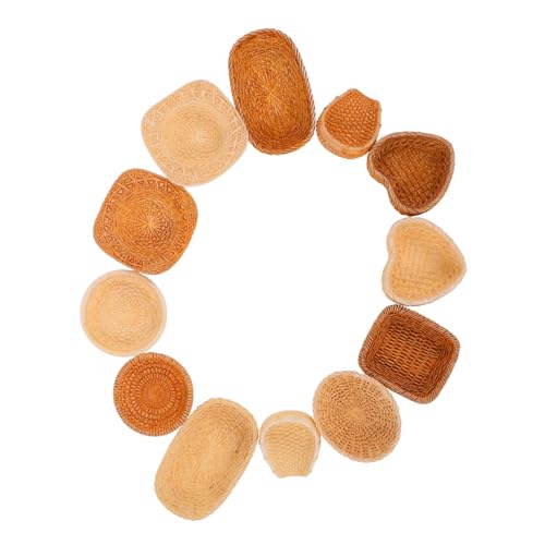 YARNOW 12stücke Miniatur-gewebekörbe Kleiner Snackkorb Mini-blumenkorb Kleiner Weidenkorb Für Puppenhausdekoration Bastelzubehör von YARNOW