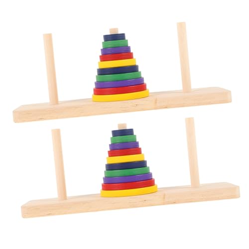 2 Stück Hölzernes Intelligentes Puzzle Teiliges Tower of Hanoi für Erwachsene Kreatives Denkspiel Kreativität und Problemlösungsfähigkeiten für DIY Partys und Entspannende Stunden von YARNOW