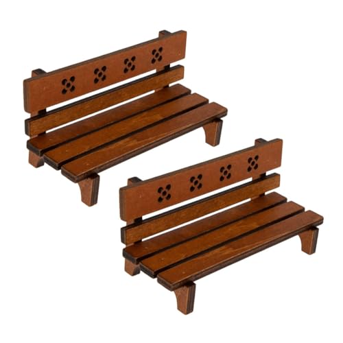 2 Stück Teiliges Holzbank Dekorative Parkbänke für Puppenhäuser und Mini Landschaften Vintage Stil für Kreative Tischdekoration 2 Stück Teiliges Holzbank Dekorative Parkbänke für Puppenhäuser und Mini Landschaften Vintage Stil für Kreative Tischdekoration von YARNOW