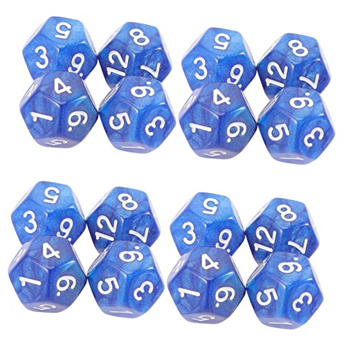 YARNOW 20 Stücke 12-Seitige Acryl Würfel Satz für Spiele Klassenzimmer Tischspiele Langlebig und Leicht Ablesbar Polyedrische Würfel für Rollenspiele und Unterricht von YARNOW