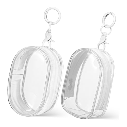 2Stücke Mini Schlüsselanhänger Aufbewahrungstasche mit Reißverschluss Transparente Vitrine für Mini Figuren Aufbewahrungslösung für Handtaschen und Rucksäcke von YARNOW