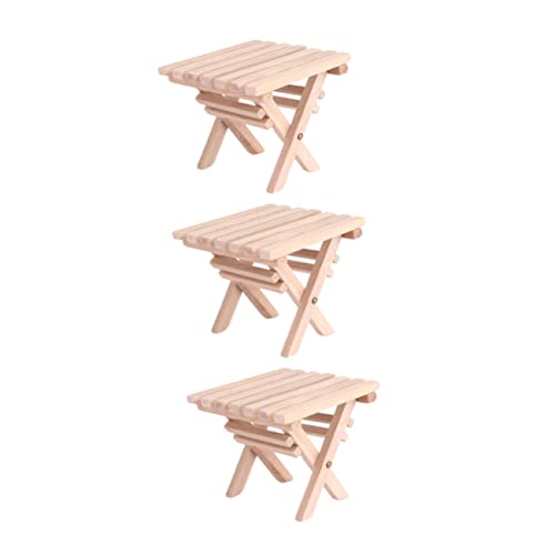 3 Stücke Klapptisch aus Holz Teiliges Kreatives Faltmöbel für Puppenhaus und Miniaturdekoration für DIY Projekte und Mikro Landschaften von YARNOW