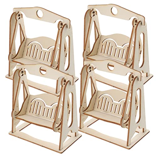 4 Stück Holzpuzzle für Teiliges DIY Swing Modell Fördert Kreativität und Hand Augen Koordination Pädagogisches für Kleinkinder und Vorschulkinder von YARNOW