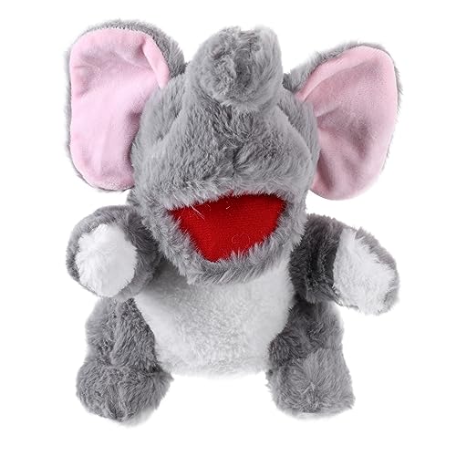 YARNOW Handpuppe Elefant aus Plüsch mit Beweglichem Mund Interaktives Geschichtenerzählspielzeug für Rollenspiele und Kreative Interaktionen aus Weichem Gefertigt von YARNOW
