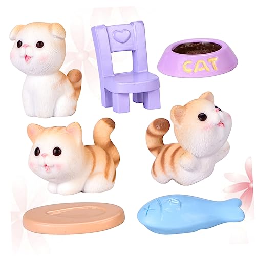 YARNOW 1 Mikrolandschaftsdekor Katzenfigur falsche Katze Miniaturkatzen Katzendekor Katzenliebhaber für kinderspielzeug ziernieten Miniaturfiguren Bonsai-Handwerksdekor von YARNOW