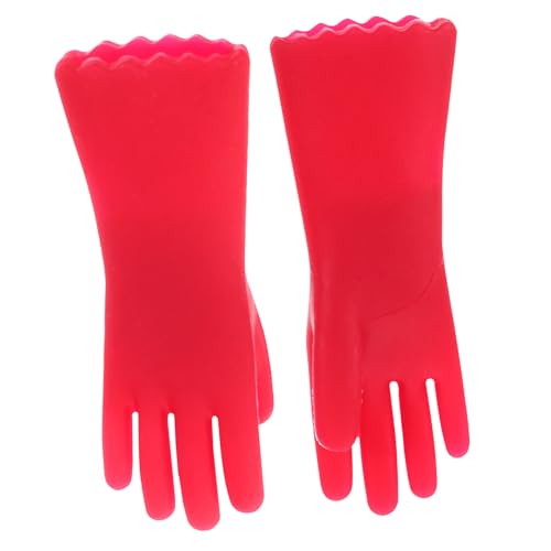 YARNOW 1 Paar Simulationsreinigungshandschuhe puppenhaus Mini-Basteldekore Mini-Puppenhandschuhe kleine hausdekore Mini-Handschuhmodell Plastik rot von YARNOW