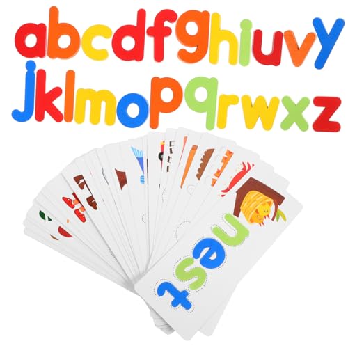 YARNOW 1 Satz Alphabet Buchstabenspielzeug aus Holz Puzzle für Lernspiel mit Karten Sprachentwicklung und Koordination YARNOW 1 Satz Alphabet Buchstabenspielzeug aus Holz Puzzle für Lernspiel mit Karten Sprachentwicklung und Koordination von YARNOW