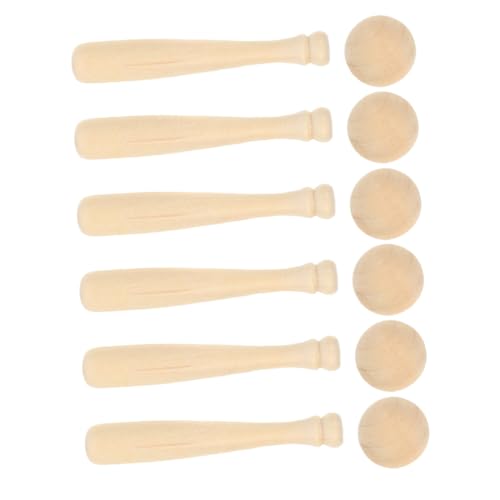 YARNOW 1 Satz Baseball Bat Set Teiliges Bastelset für Unvollendete und Bälle für Kreative Projekte und Deko Einfach zu Bemalen Gestalten Perfektes für Partys von YARNOW