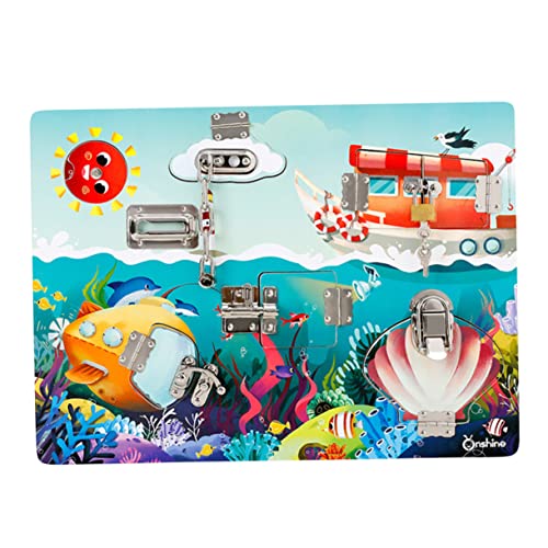 YARNOW 1 Satz Cognitive Board Unlock Toy für Kreatives Lehrspielzeug für Jungen für Drinnen und Draußen Fördert Kognitive Fähigkeiten und Motorische Fertigkeiten Meeresdesign von YARNOW