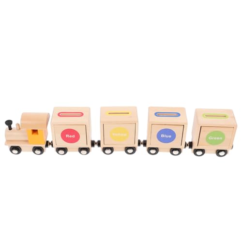 YARNOW 1 Satz DIY Holzspielzeug Sortierzug für Farben und Formen Pädagogisches Lernspielzeug für Kleinkinder Interaktives zur Kognitiven Entwicklung von YARNOW
