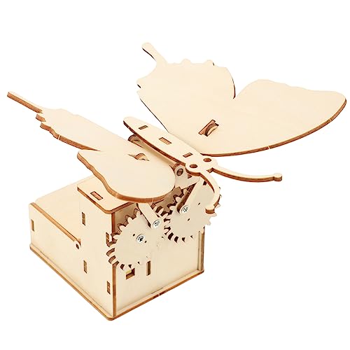 YARNOW 1 Satz DIY Mechanisches Holzschmetterlinge Interaktives Bastelspielzeug für Einfache Montage ohne Kleber Hochwertiges Holzmaterial als Zimmerdekoration und Lernspielzeug von YARNOW