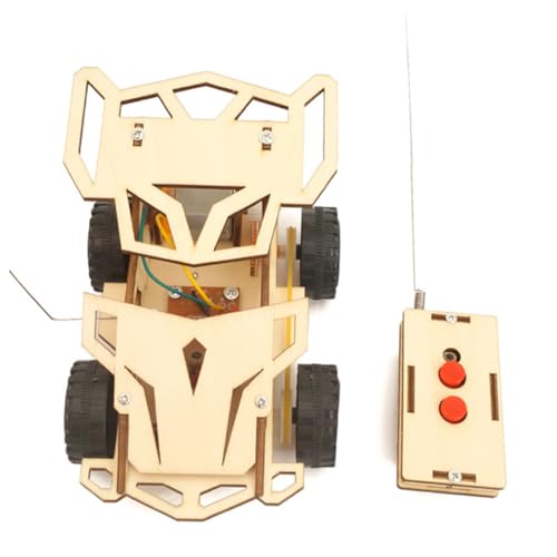 YARNOW 1 Satz DIY Modellbau Kabelloses Ferngesteuertes Rennspielzeug aus Holz Zusammengebautes für Fördert Kreativität und Praktische Fähigkeiten für Jungs Ohne Batterie von YARNOW
