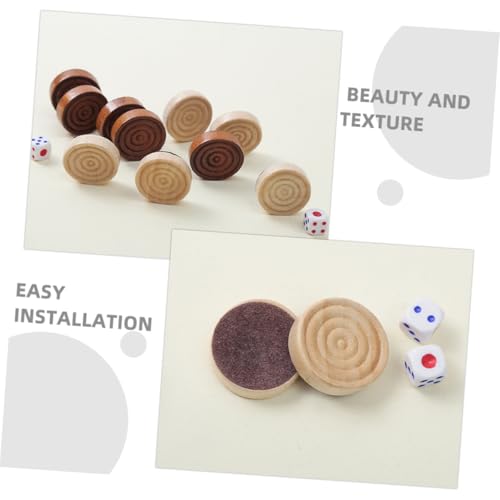YARNOW 1 Satz Dame-zubehör Spielmarken Aus Holz Brettspielzubehör Aus Holz Zubehör Für Brettspiele Brettspiele Für Den Familienabend Holzspielzeug Runde Dame Hölzern von YARNOW