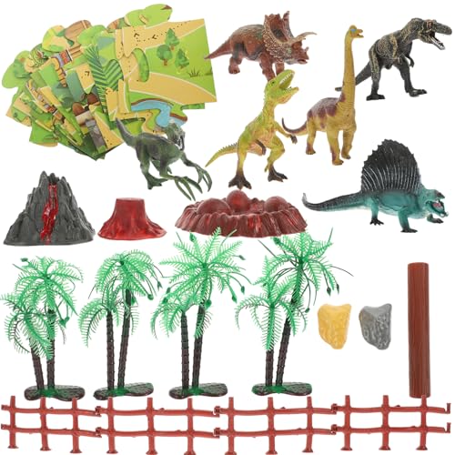YARNOW 1 Satz Dinosaurier Spielzeugset für Teiliges Set aus Simulation Dinosaurier Figuren und Spielmatte Leicht und Tragbar für Zuhause Schule und Park Fördert Kreativität und von YARNOW