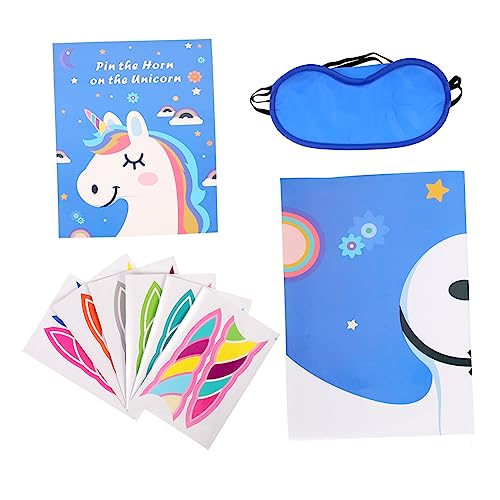 YARNOW 1 Satz Einhorn Spielzeugset mit Aufklebern Einhorn Partyspiel für Kindergeburtstag und Kreativ Wiederverwendbar für Glatte Oberflächen von YARNOW