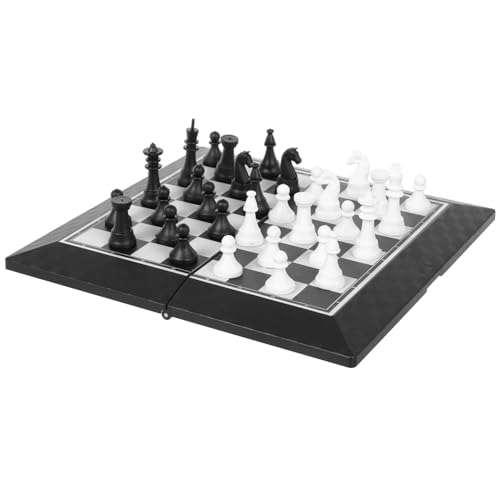 YARNOW 1 Satz Faltbares Schachbrett Reiseschach Kinderschach Taschenschach Dame-spieltisch Reisespiele Für Erwachsene Brettspiel Dame Für Erwachsene Internationales Schachbrett Pp von YARNOW