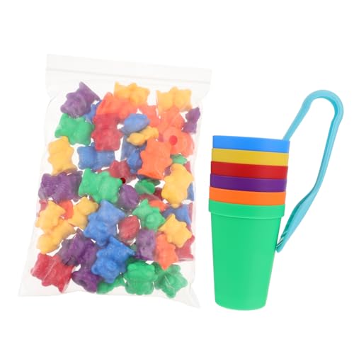 YARNOW 1 Satz Farbenfrohes Zählspielzeug für Teiliges mit Bunten Bären Regenbogenbechern und Clip für Lernspiele und Hand Augen Koordination Montessori Geeignet YARNOW 1 Satz Farbenfrohes Zählspielzeug für Teiliges mit Bunten Bären Regenbogenbechern und Clip für Lernspiele und Hand Augen Koordination Montessori Geeignet von YARNOW