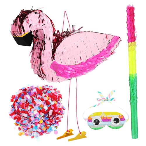 YARNOW 1 Satz Flamingo Pinata mit Augenmaske Pinata Stick und Bunten Füllstücken Lustige Party Dekoration für Kindergeburtstage und Feiern Geeignet für Piñata Spiele und Geburtstagsdeko YARNOW 1 Satz Flamingo Pinata mit Augenmaske Pinata Stick und Bunten Füllstücken Lustige Party Dekoration für Kindergeburtstage und Feiern Geeignet für Piñata Spiele und Geburtstagsdeko von YARNOW