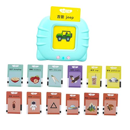 YARNOW 1 Satz Frühkindliche Bildungskarte Frühe Lernspielzeug Alphabetisierung lustiges Spiel Kinderspielzeug für Babys Kartenlernmaschine Früherziehungsmaschine Plastik Blau von YARNOW