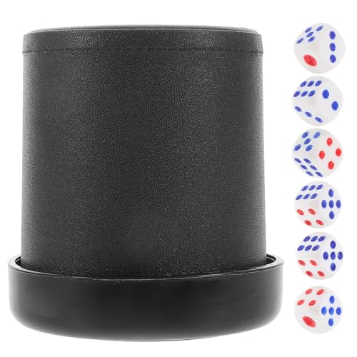 YARNOW 1 Satz Geräuschreduzierender Würfelbecher mit Würfeln Silent Dice Shaker aus PU Leder mit Standfuß für Partyspiele und Ktv Unterhaltung YARNOW 1 Satz Geräuschreduzierender Würfelbecher mit Würfeln Silent Dice Shaker aus PU Leder mit Standfuß für Partyspiele und Ktv Unterhaltung von YARNOW