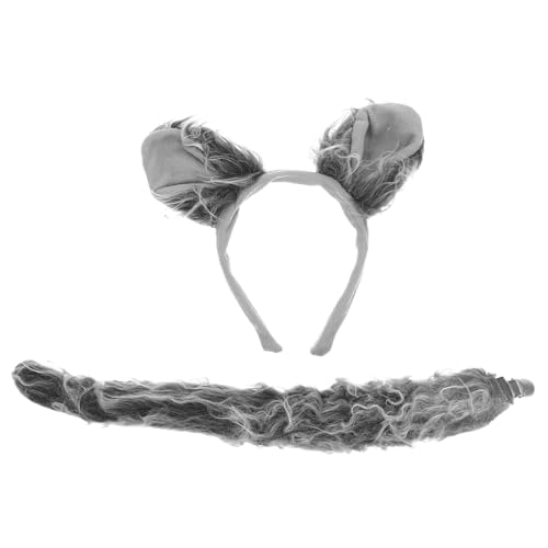 YARNOW 1 Satz Grauer Wolfskopfschmuck Schwanzsatz Kind Wolf-haarbänder Ohren Und Party Kostüme Led Fälschung Halloween Beängstigend Hälfte- Junge Pelziges Kostüm Wolfshorn Plüsch YARNOW 1 Satz Grauer Wolfskopfschmuck Schwanzsatz Kind Wolf-haarbänder Ohren Und Party Kostüme Led Fälschung Halloween Beängstigend Hälfte- Junge Pelziges Kostüm Wolfshorn Plüsch von YARNOW
